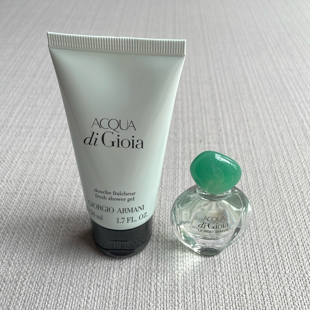 Giorgio Armani acqua di Gioia shower gel and Miniature